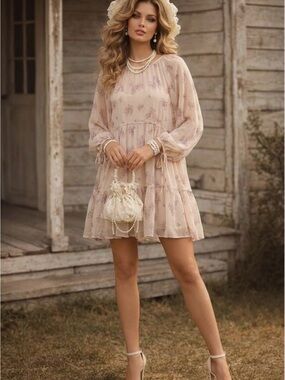 Lumiere Blush Floral Mini Dress